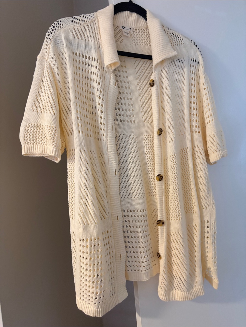 Billabong Cream Open-Weave Knit Top